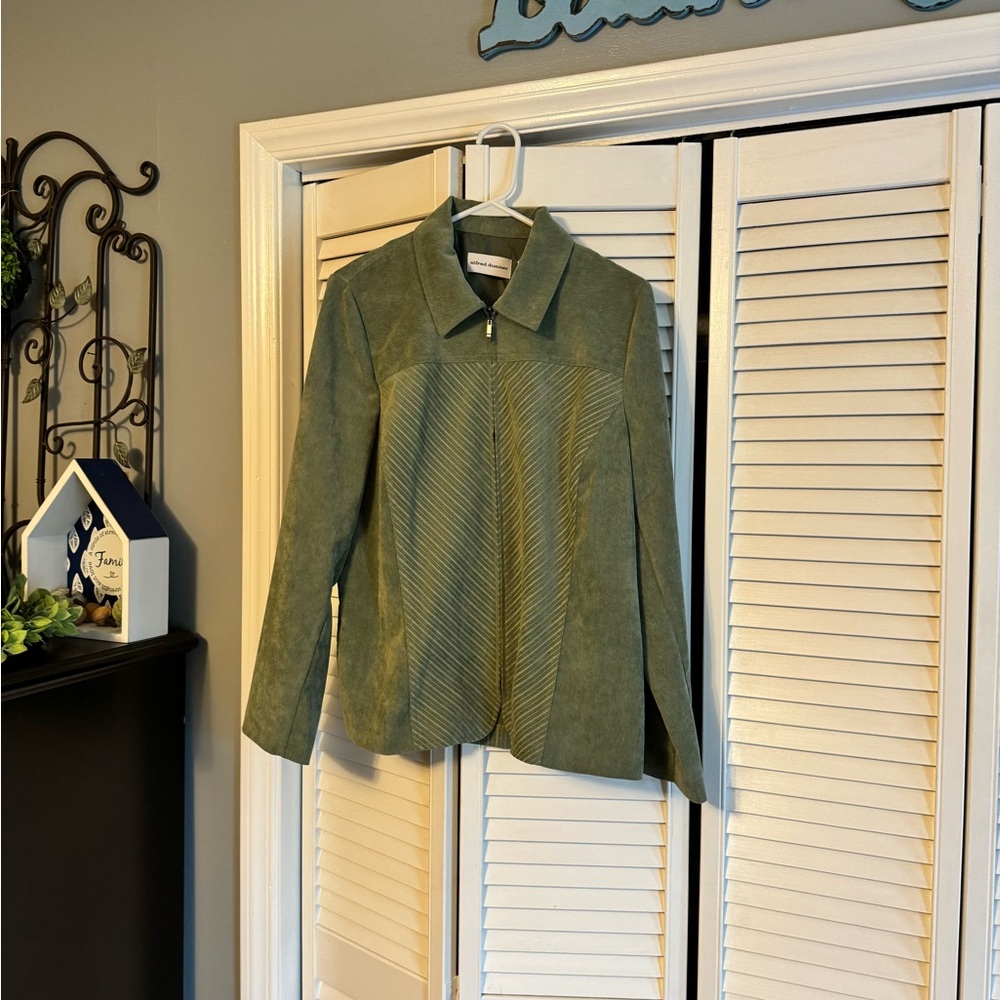 Alfred Dunner Corduroy Zip Up Jacket SZ 10